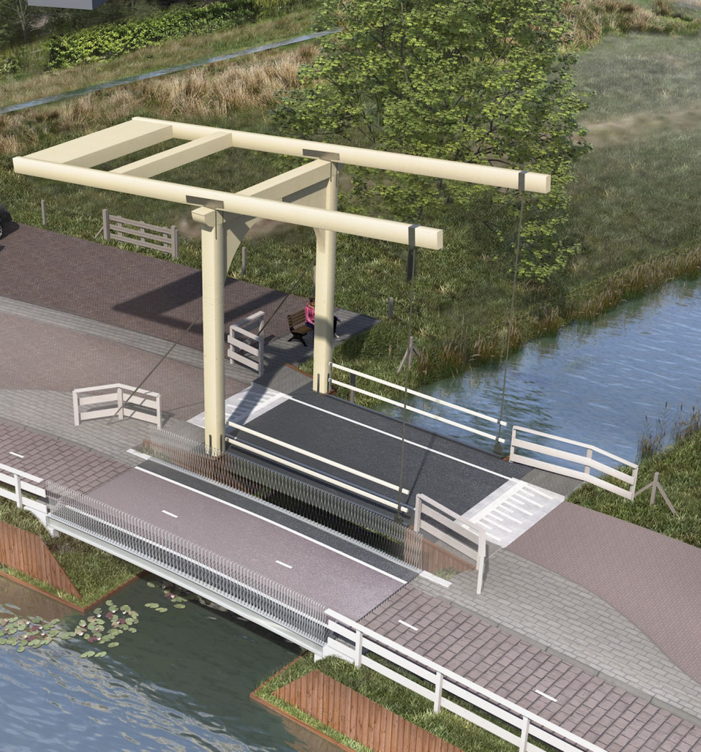 Fietsbrug t.b.v. project de Gele brug te Ankeveen